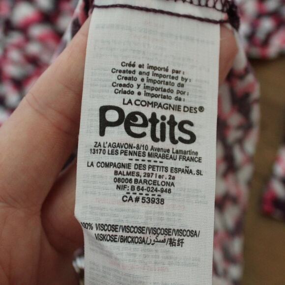 La Compagnie Des Petits Long Sleeve Girl's Blouse Top Shirt Pink Abstract 4 - Picture 4 of 5